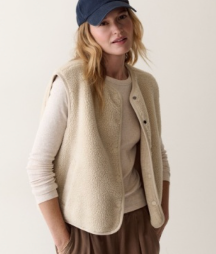 Mila Reversible Sherpa Vest | Oatmeal