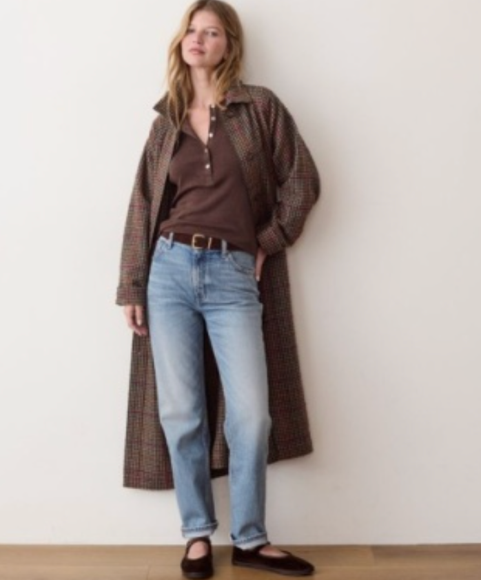 Hayes Houndstooth Trench Coat