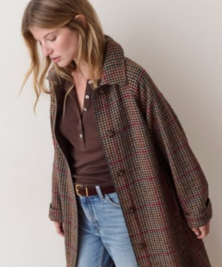 Hayes Houndstooth Trench Coat