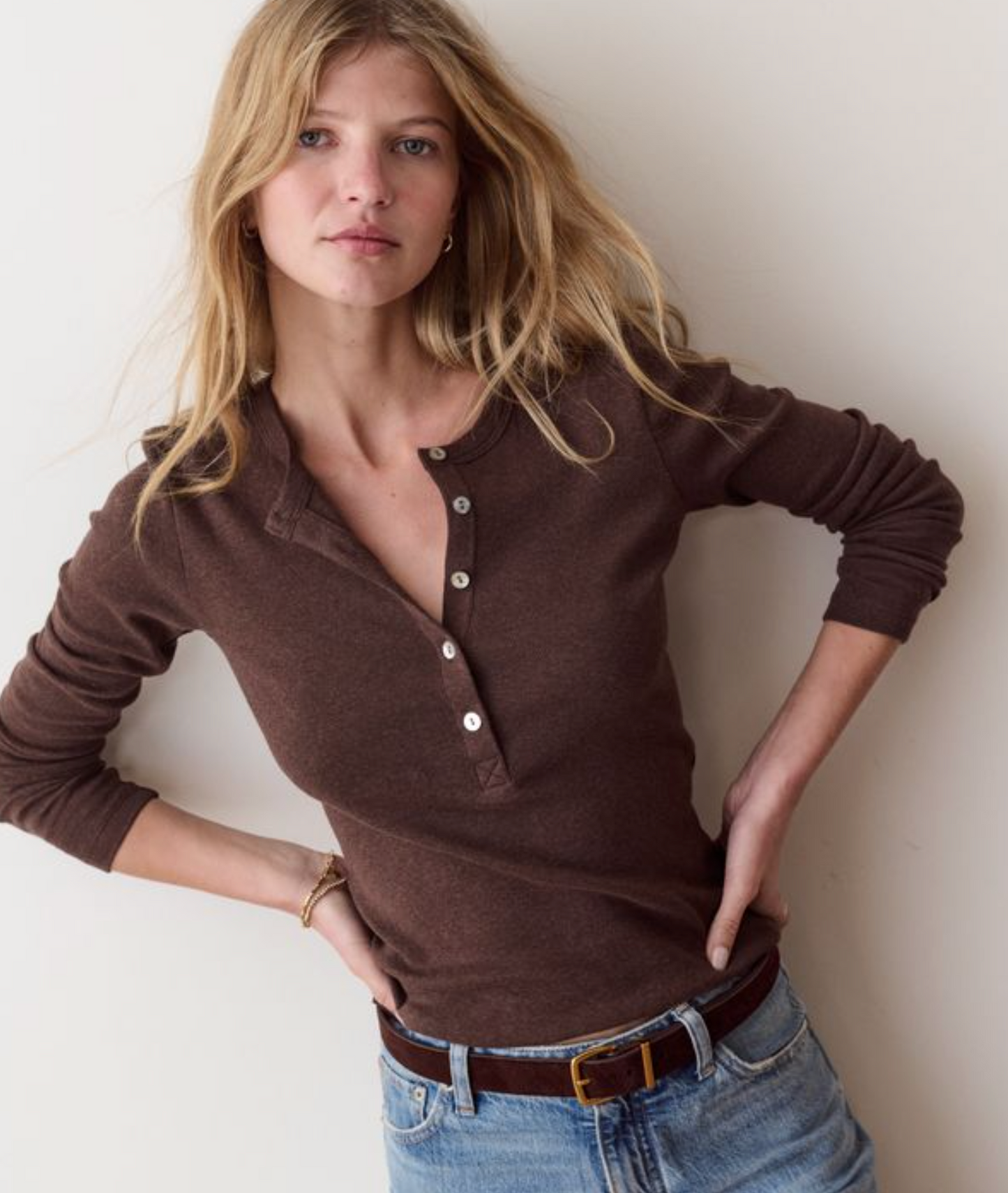 Mini Rib Henley | Chocolate