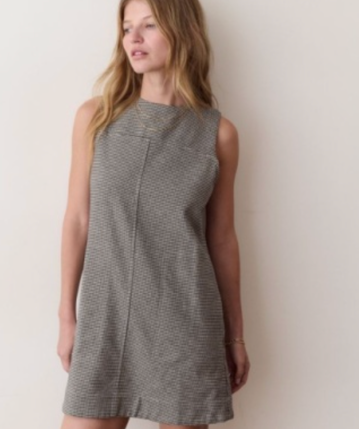 Izzy Moleskin Shift Dress | Houndstooth