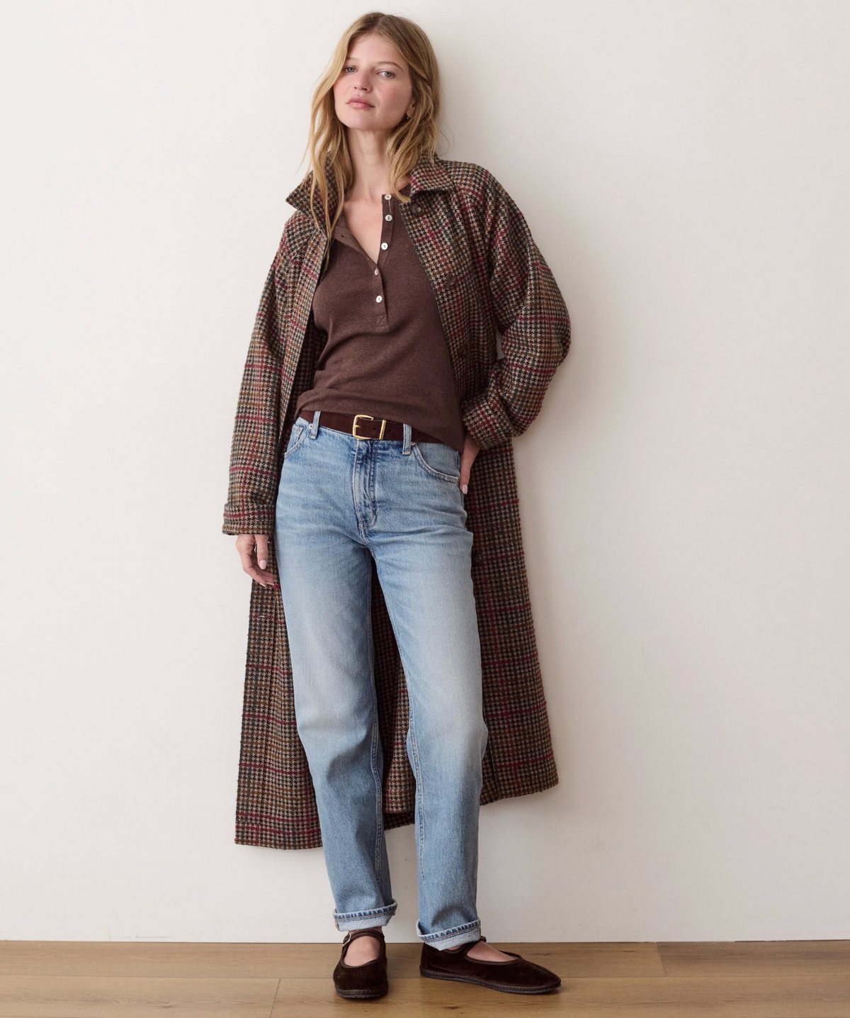 Hayes Houndstooth Trench Coat