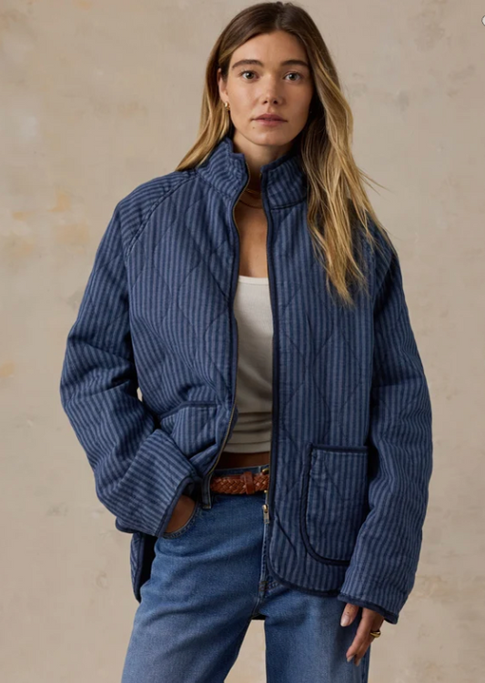 Topsail Quilted Jacket - Riverline Stripe