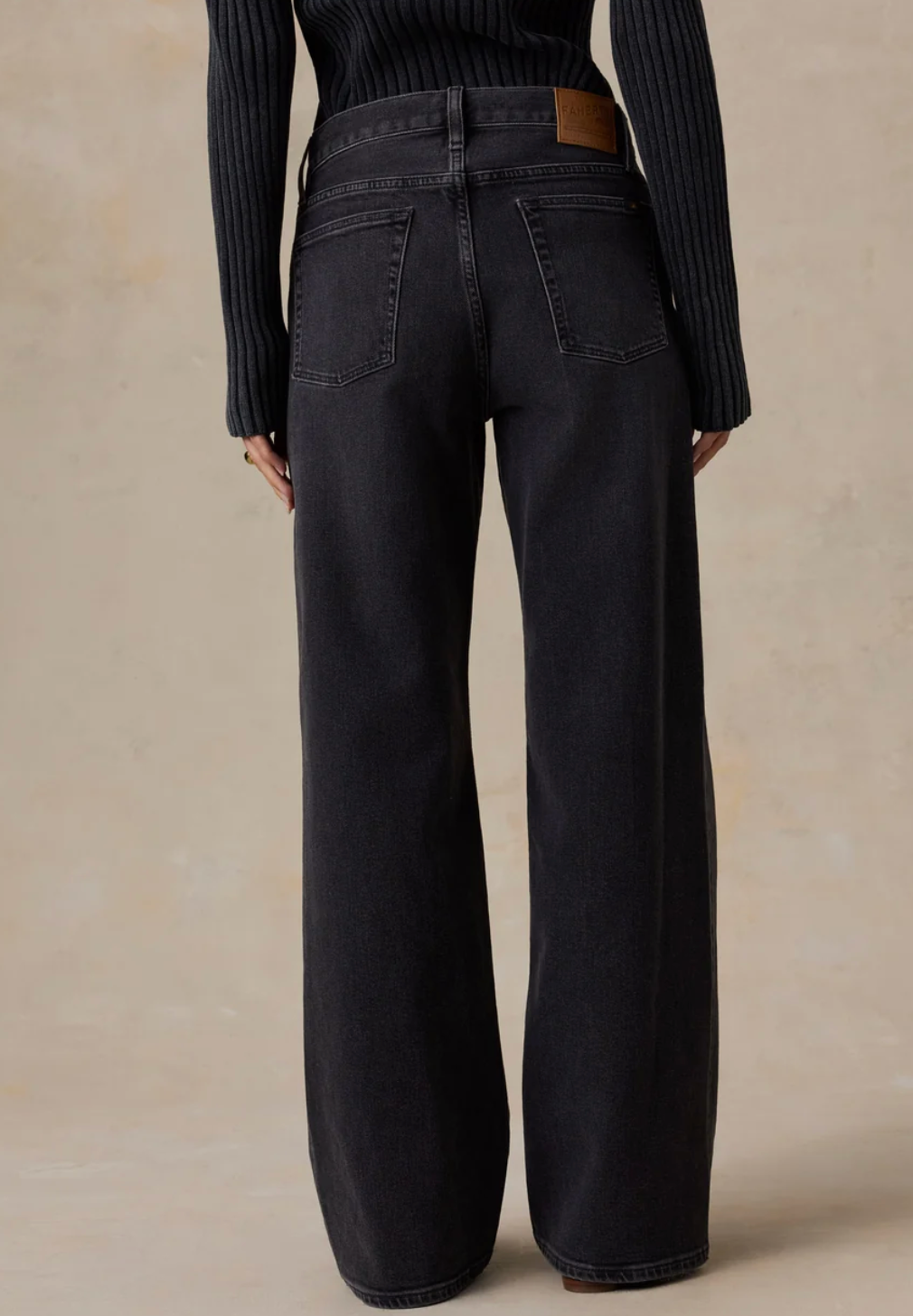 Regenerative Cotton Denim Wide Leg - Black Quarry Wash