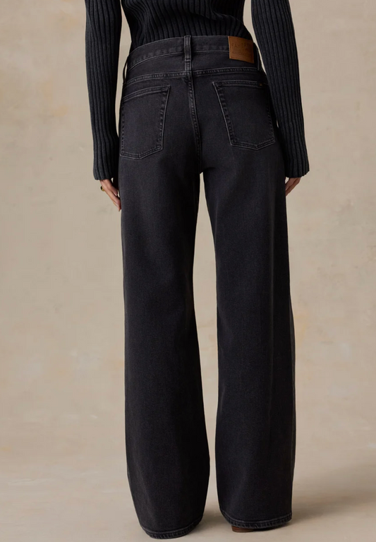 Regenerative Cotton Denim Wide Leg - Black Quarry Wash