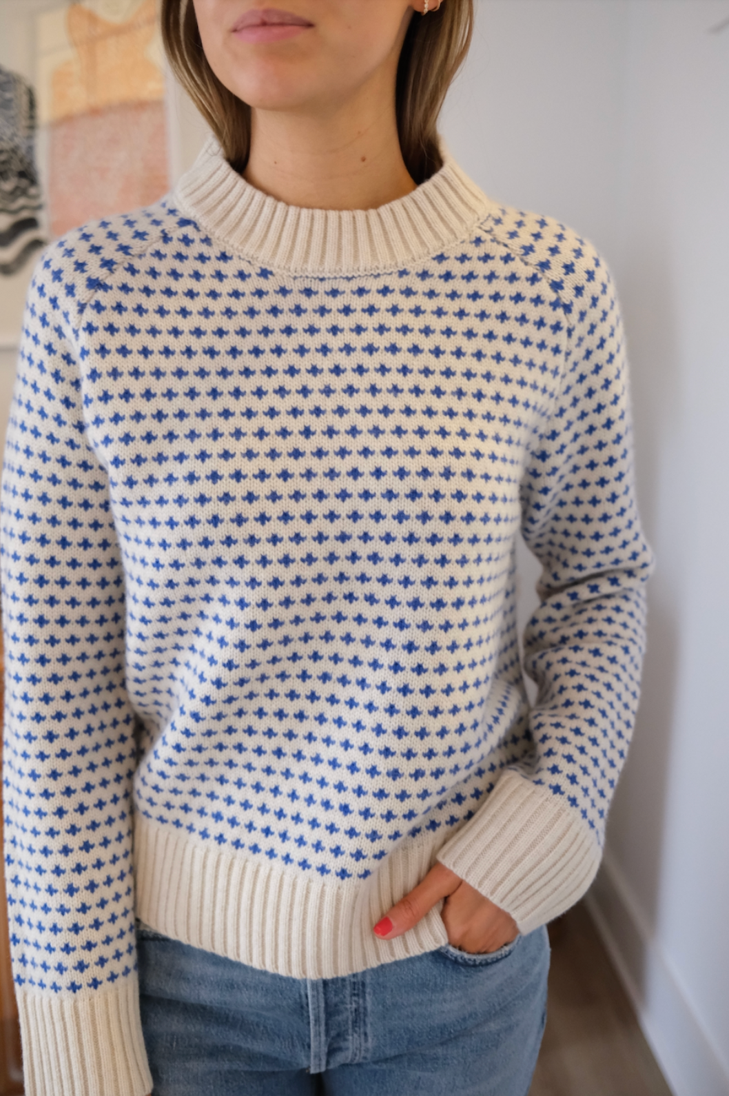 Lodge Sweater | Ivory/Tidal Birdseye