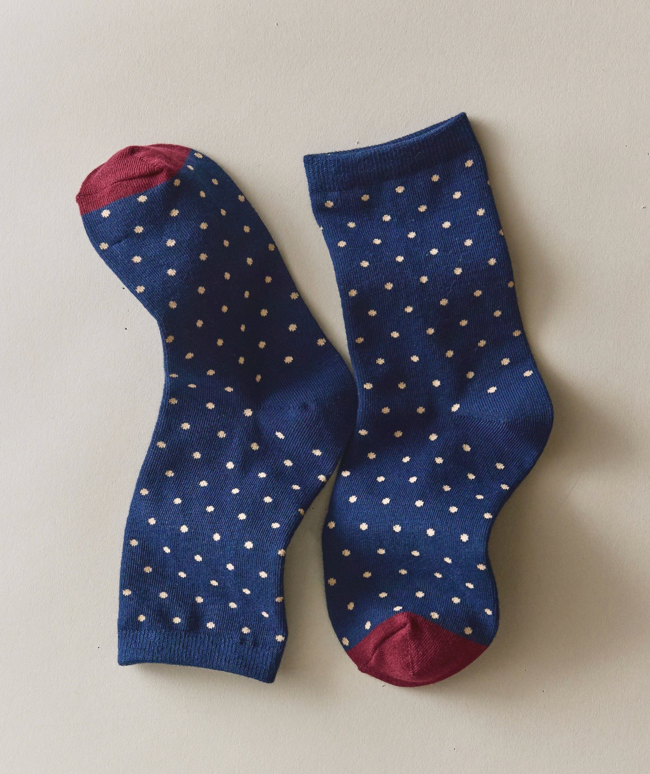 High-ankle Sock - navy dots