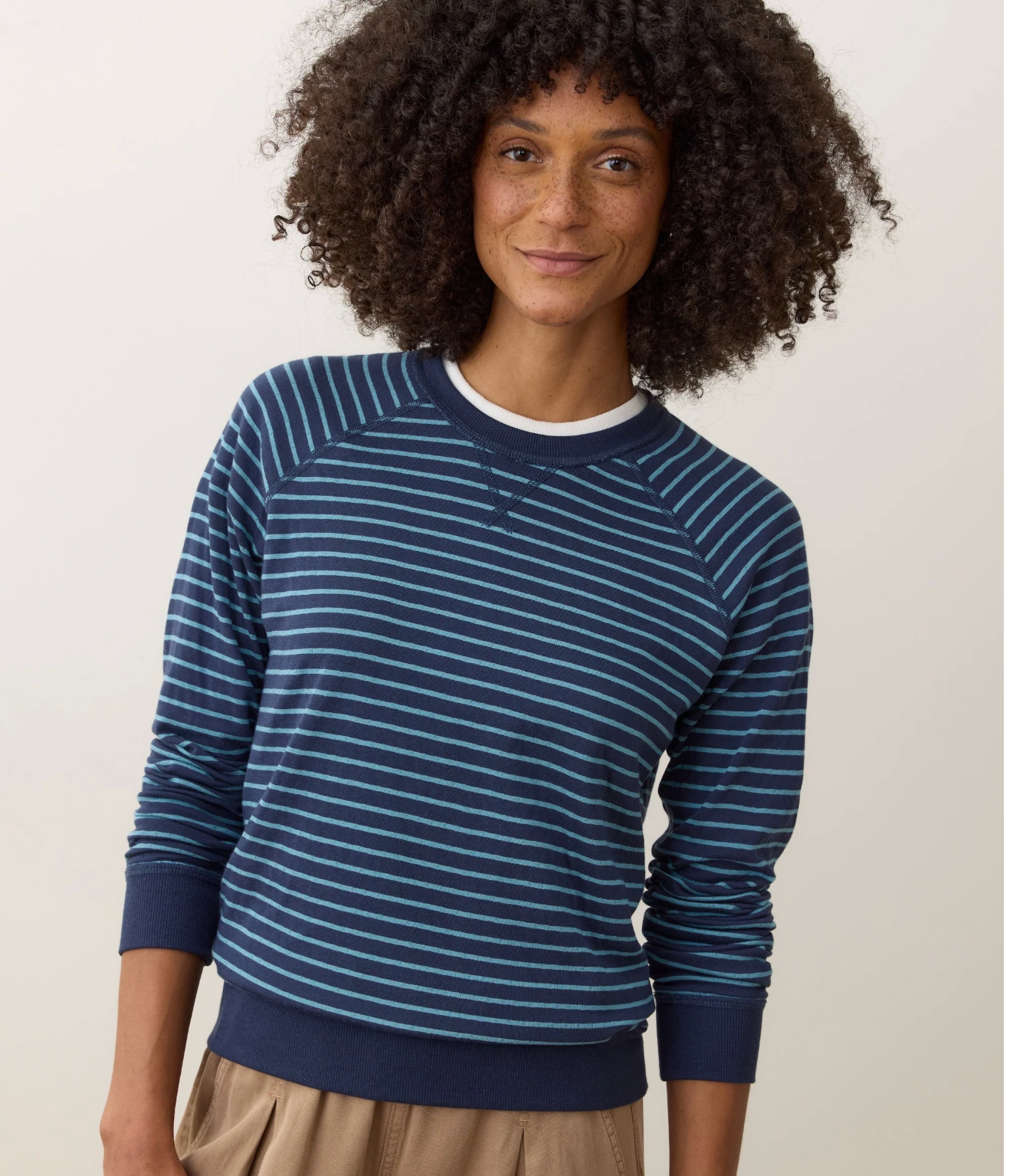 Reversible Raglan- Faded Blue Stripe