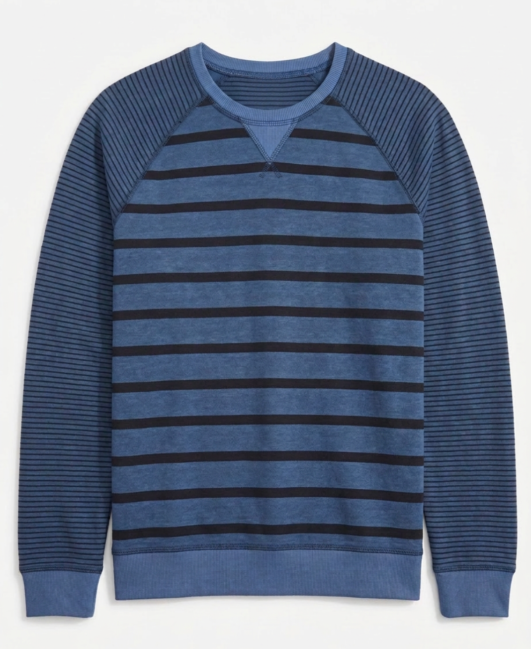 Reversible Raglan- Faded Blue Stripe