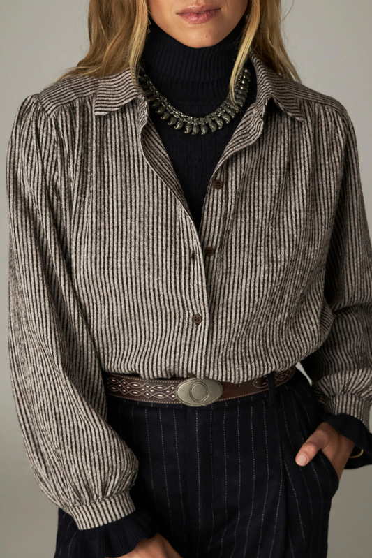 Maison Hotel Claude Shirt | Coffee Stripes