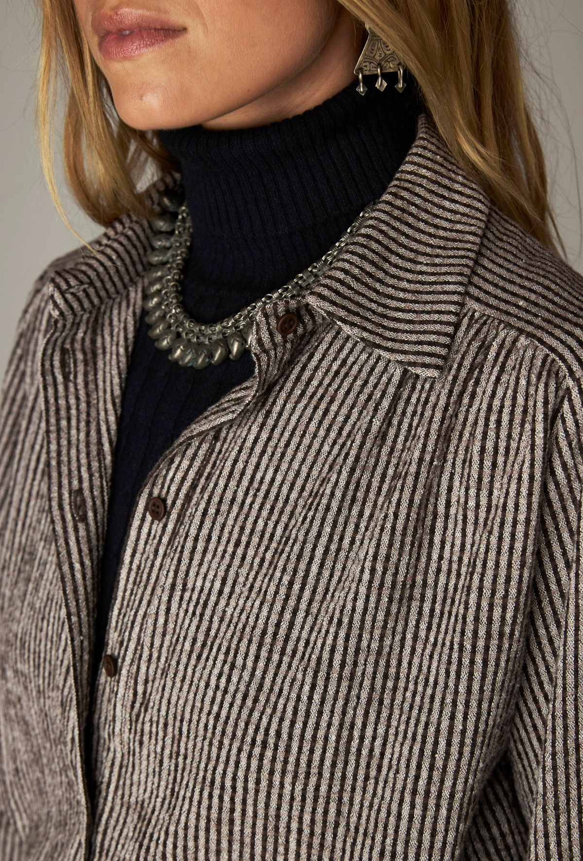 Maison Hotel Claude Shirt | Coffee Stripes