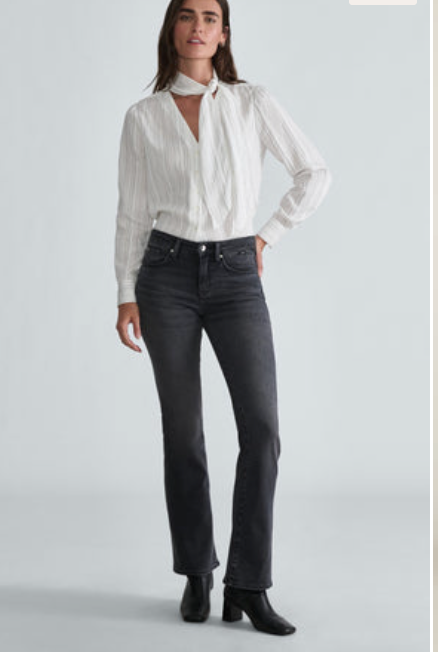 Vicky Bootcut Jeans Mid Rise | Light Smoke Brushed Feather Luxe