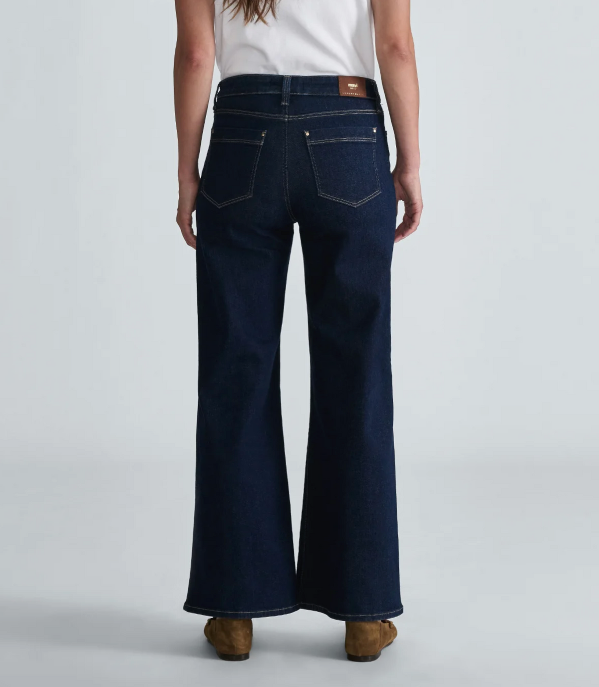 Paloma Wide Leg Jeans - Deep Brushed Feather Luxe