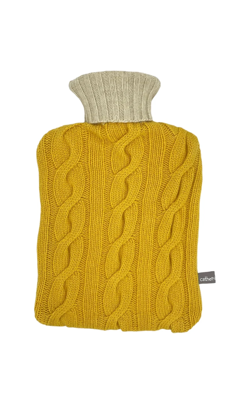 Hot Water Bottle w/ Merino Lambswool Cover | 7 Styles