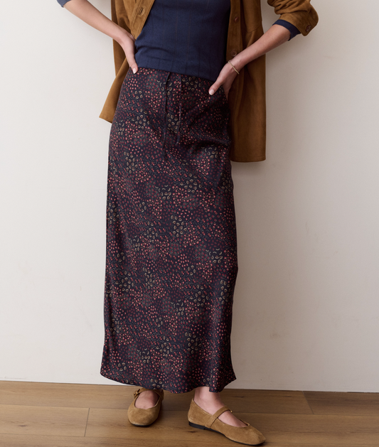 Silvia Maxi Skirt | Navy Floral