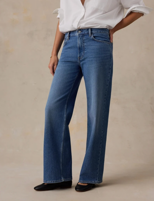 Organic Cotton Denim Wide Leg | Coast Bound Wash