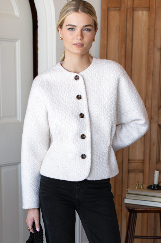 Atelier Cinch Jacket - Ivory Boucle
