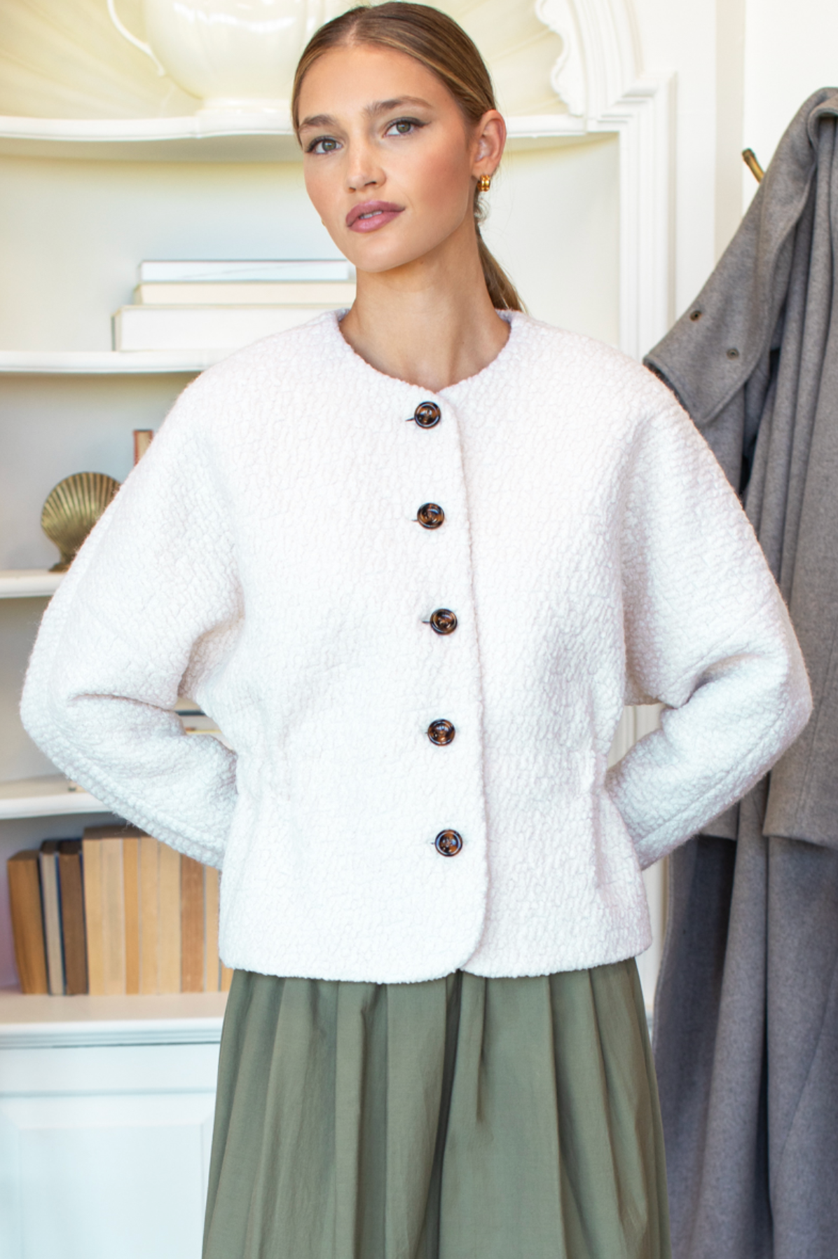 Atelier Cinch Jacket - Ivory Boucle