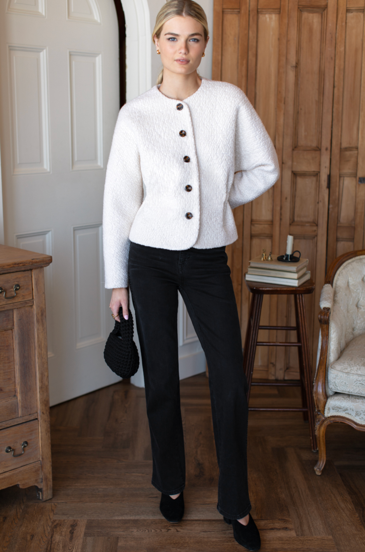 Atelier Cinch Jacket - Ivory Boucle