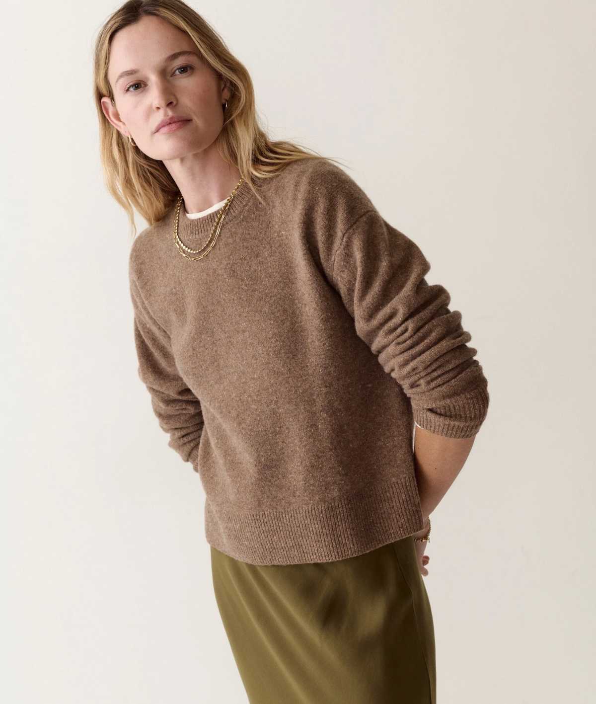 Marino Crewneck Sweater | Soft Brown