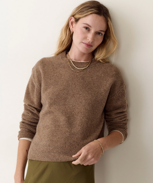 Marino Crewneck Sweater | Soft Brown