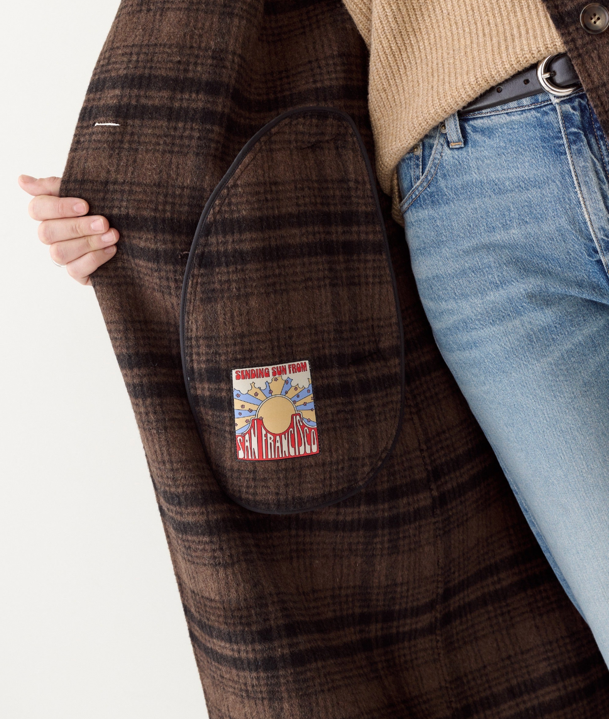 Colette Wool Topcoat | Brown/Black Plaid