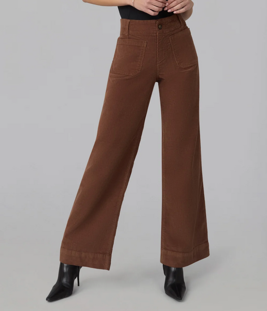 Colette High Rise Wide Leg Corduroy Jeans | Cafe Noir