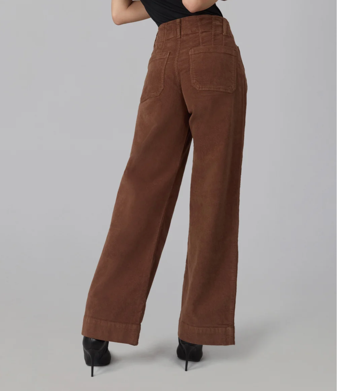 Colette High Rise Wide Leg Corduroy Jeans | Cafe Noir
