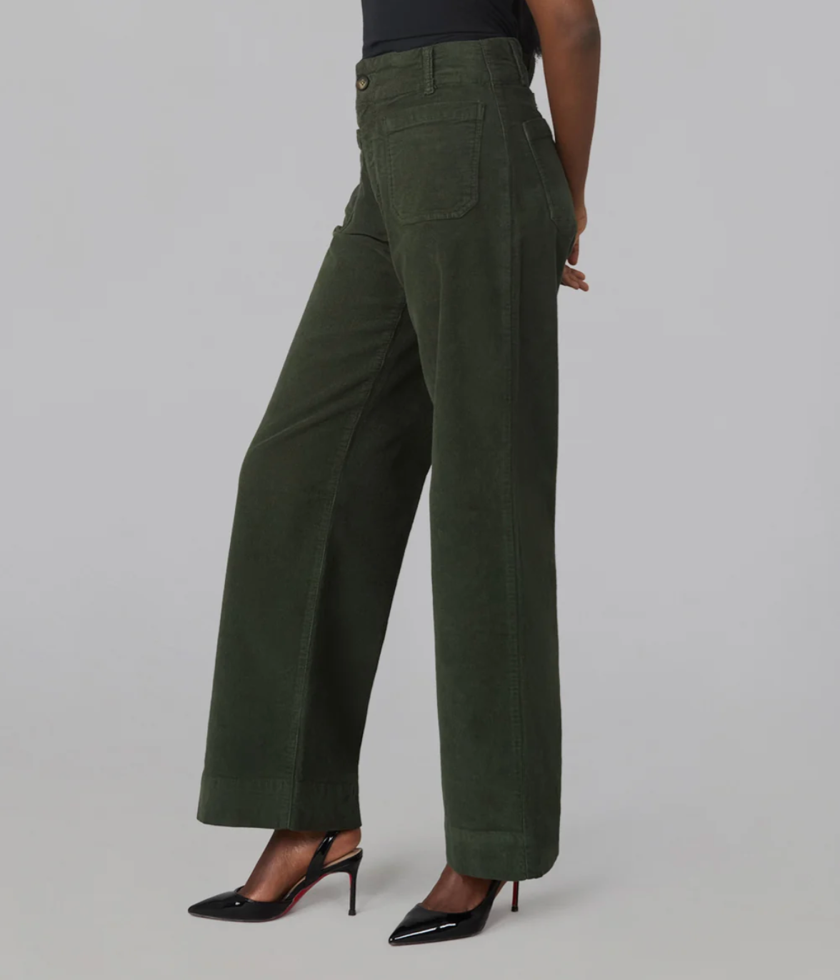 Colette High Rise Wide Leg Corduroy Jeans | Command Sage