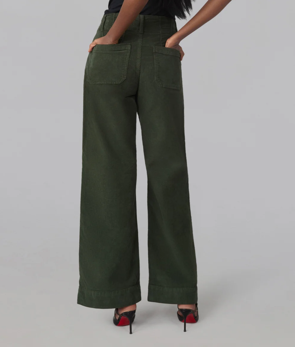 Colette High Rise Wide Leg Corduroy Jeans | Command Sage