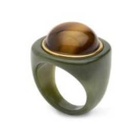 Round Jade Resin Ring | TIGER EYE