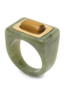 Jade Resin Ring | Rectangle Tiger Eye