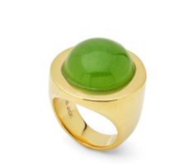 Round Gold Ring | Green Quartz