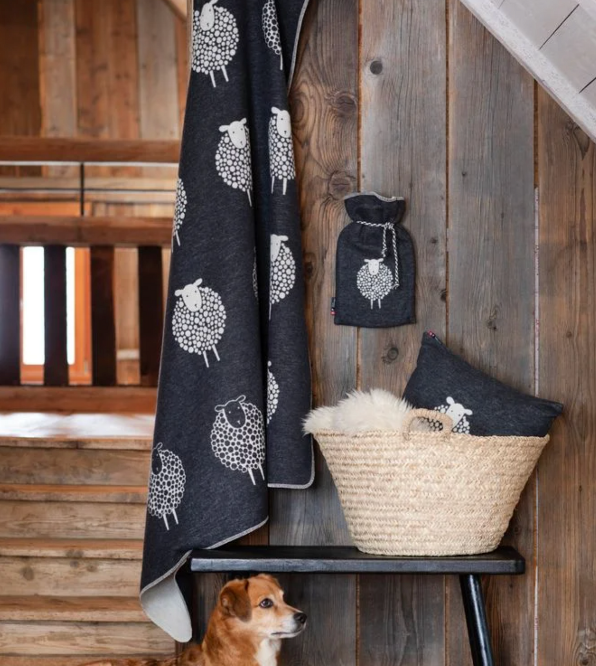 Cotton Flannel Sheep Throw Blanket