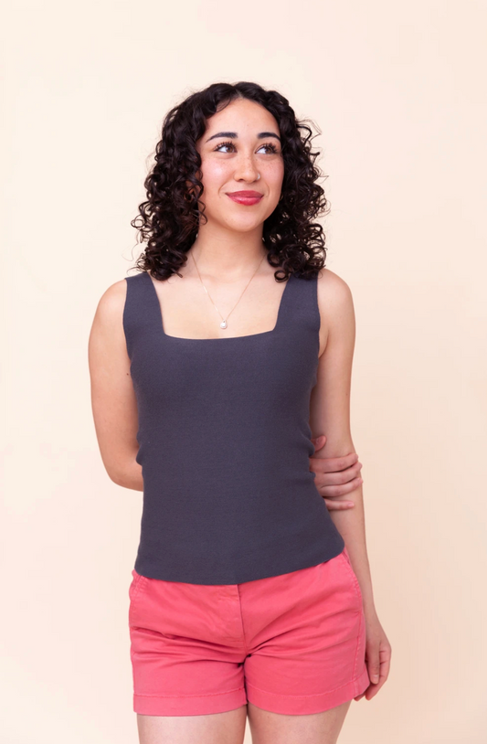 Stretch Eco-Viscose Tank | Slate Grey