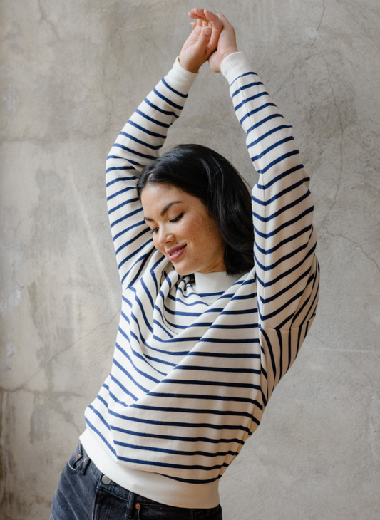 Brea Waffle Sweatshirt | Stripe