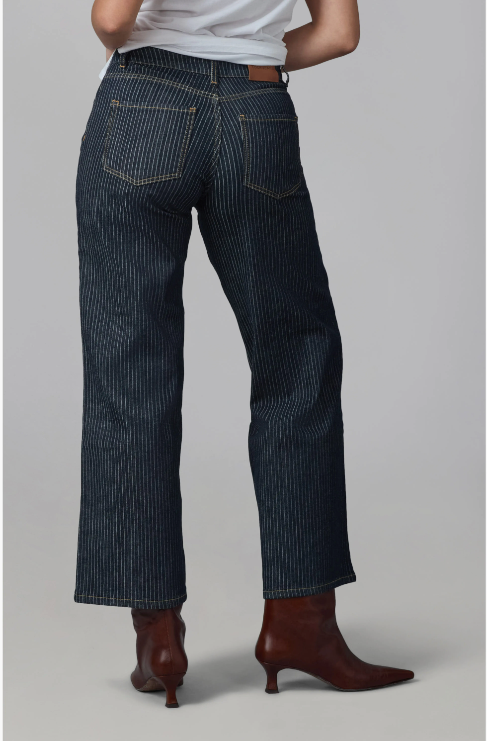 Lola Denim Pinstripe Blue Relaxed Wide Leg