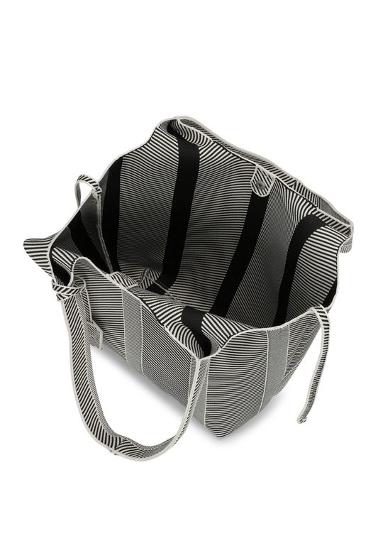 Ilse Jacobsen Knit Tote Bag | Milk Creme/Black