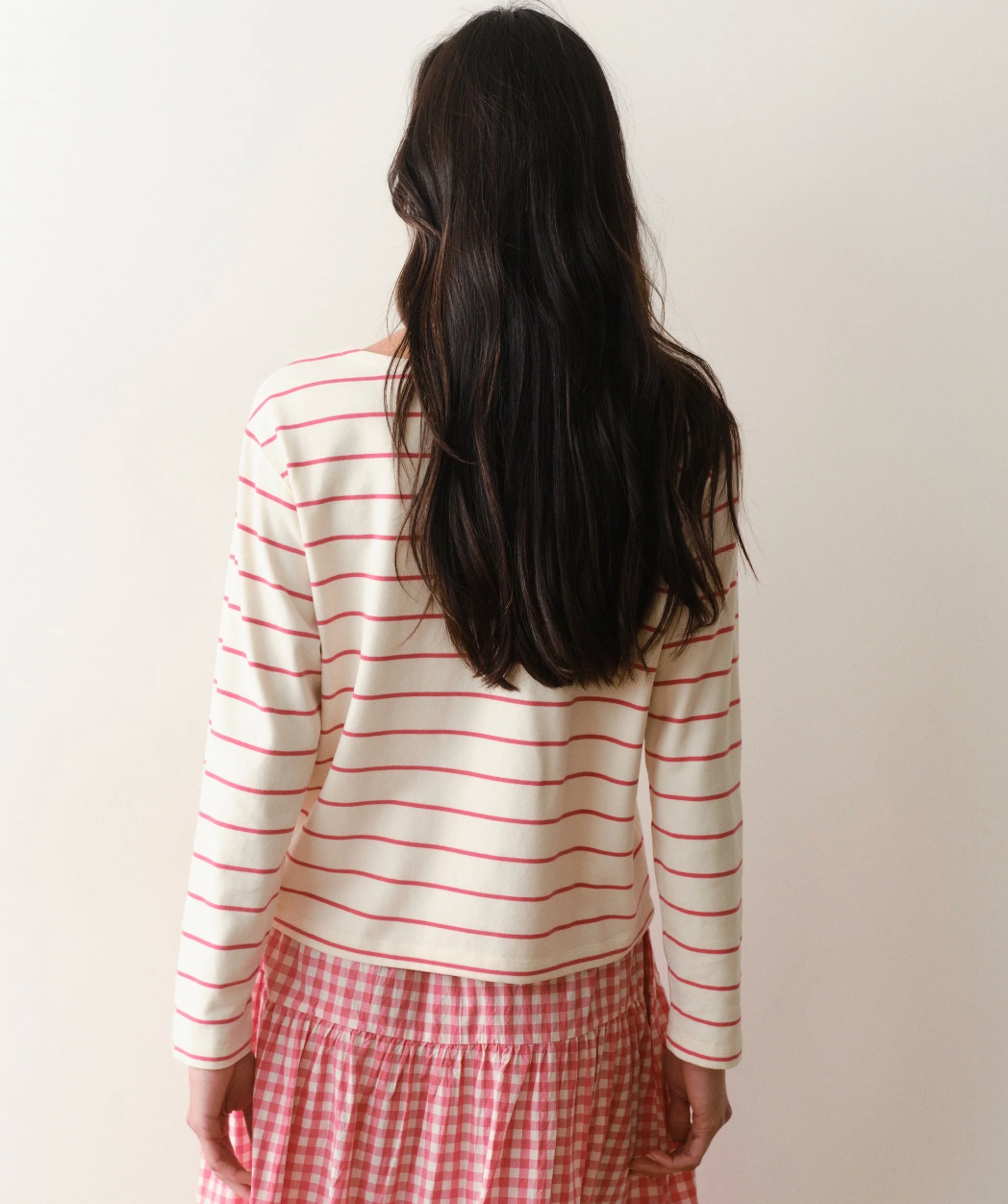 Luxe Sueded Mariner Tee | Ruby Stripe