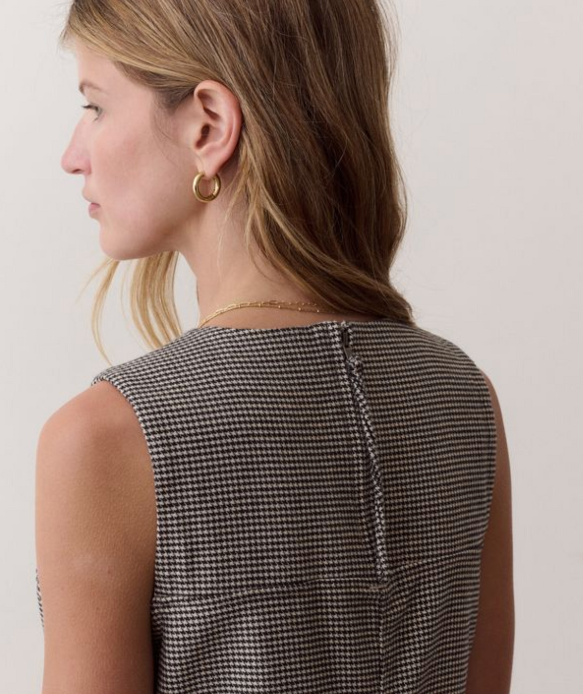 Izzy Moleskin Shift Dress | Houndstooth