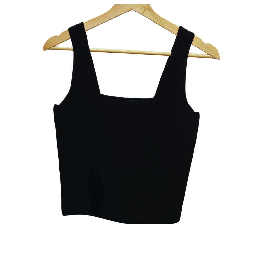 Slim Fit Eco-Viscose Tank | Black