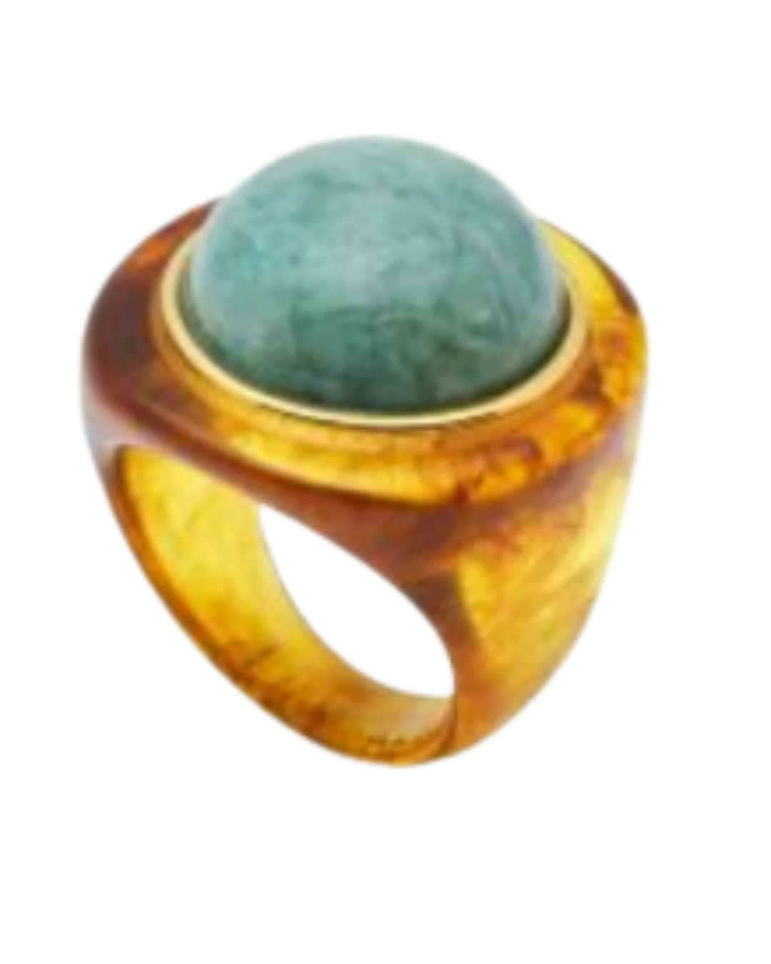 Tortoise Shell Resin Ring | Amazonite 77