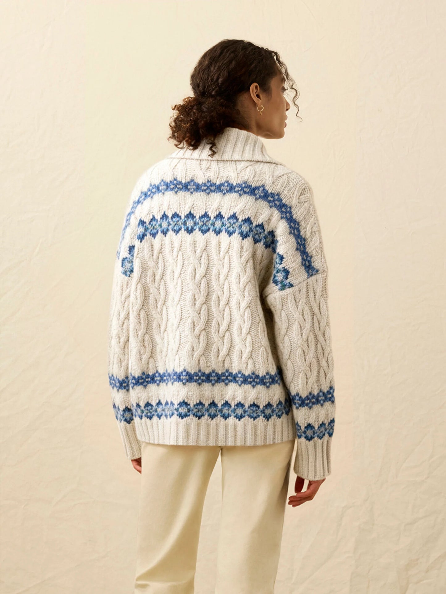 Highland Fairisle Cardigan | Lakeside Fairisle Snow