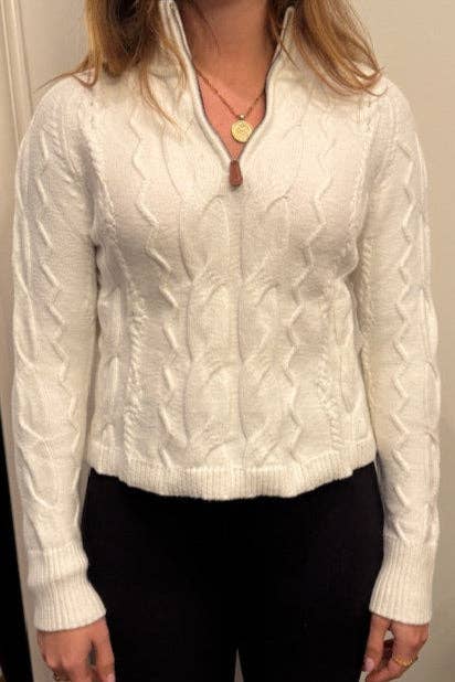 Darling Cable 1/4 Zip | Ivory