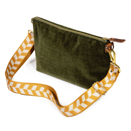 Everyday Velvet Clutch- Dark Olive