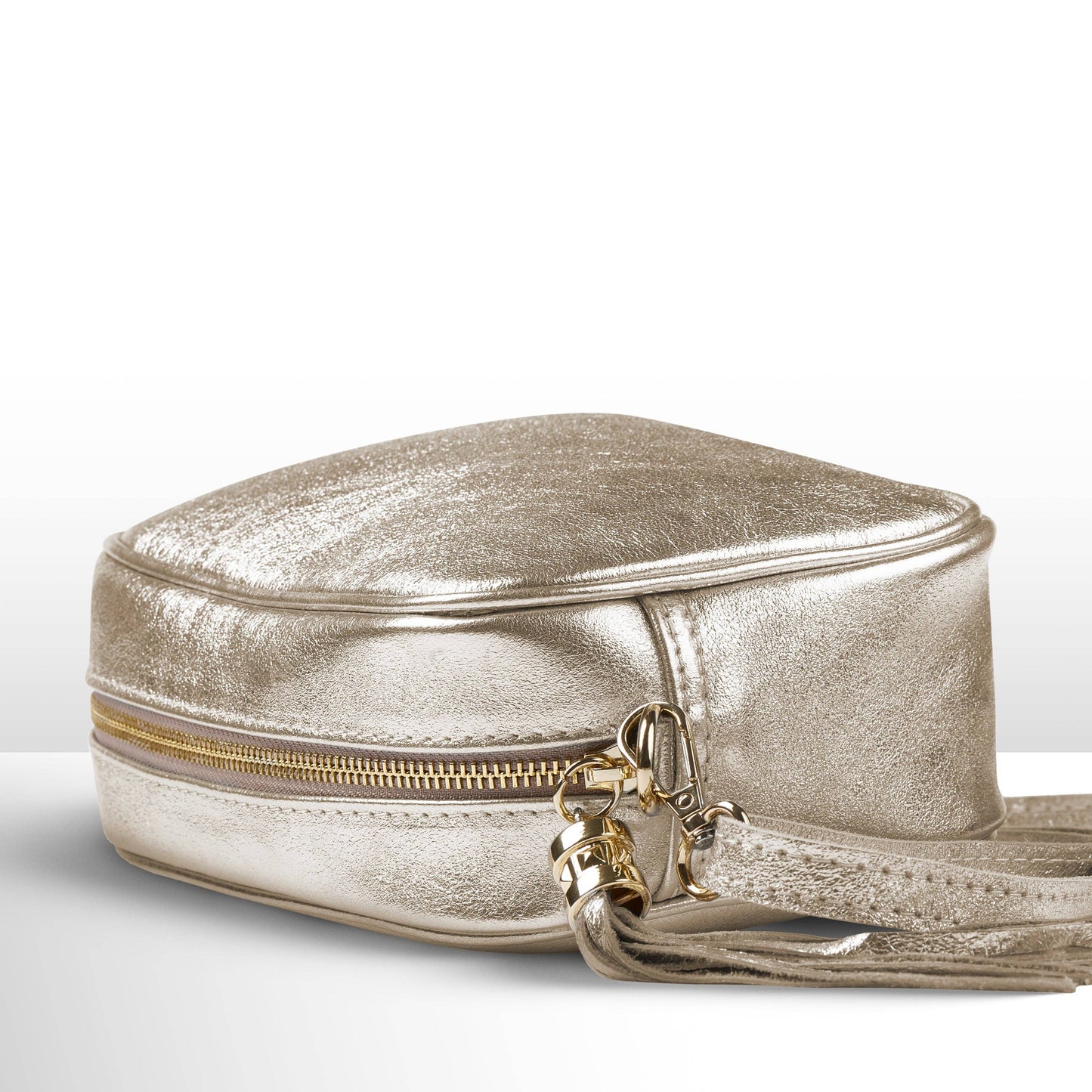 Italian Genuine Metallic Suede Crossbody Bag 231302