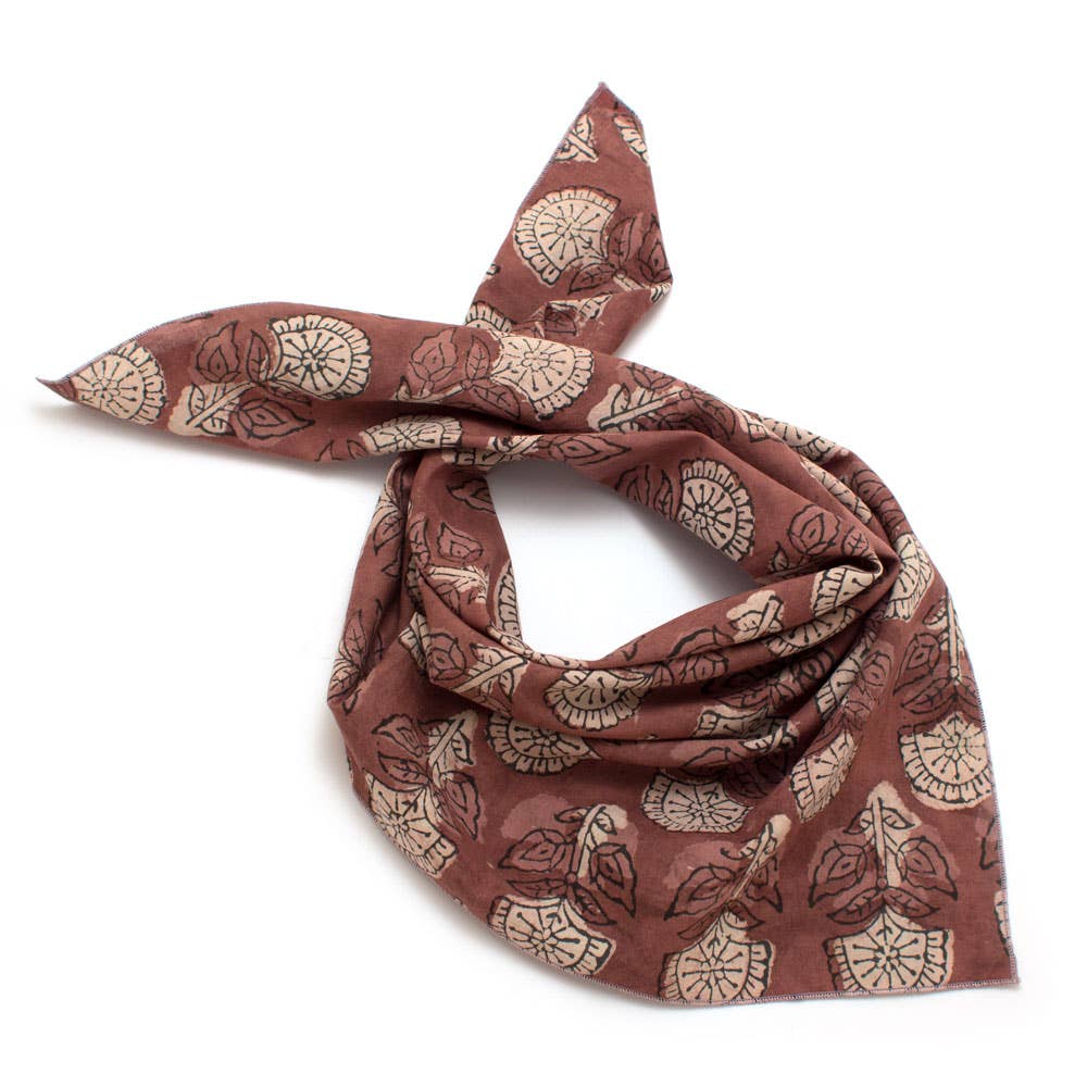 Dusty Brick Block Print Bandana