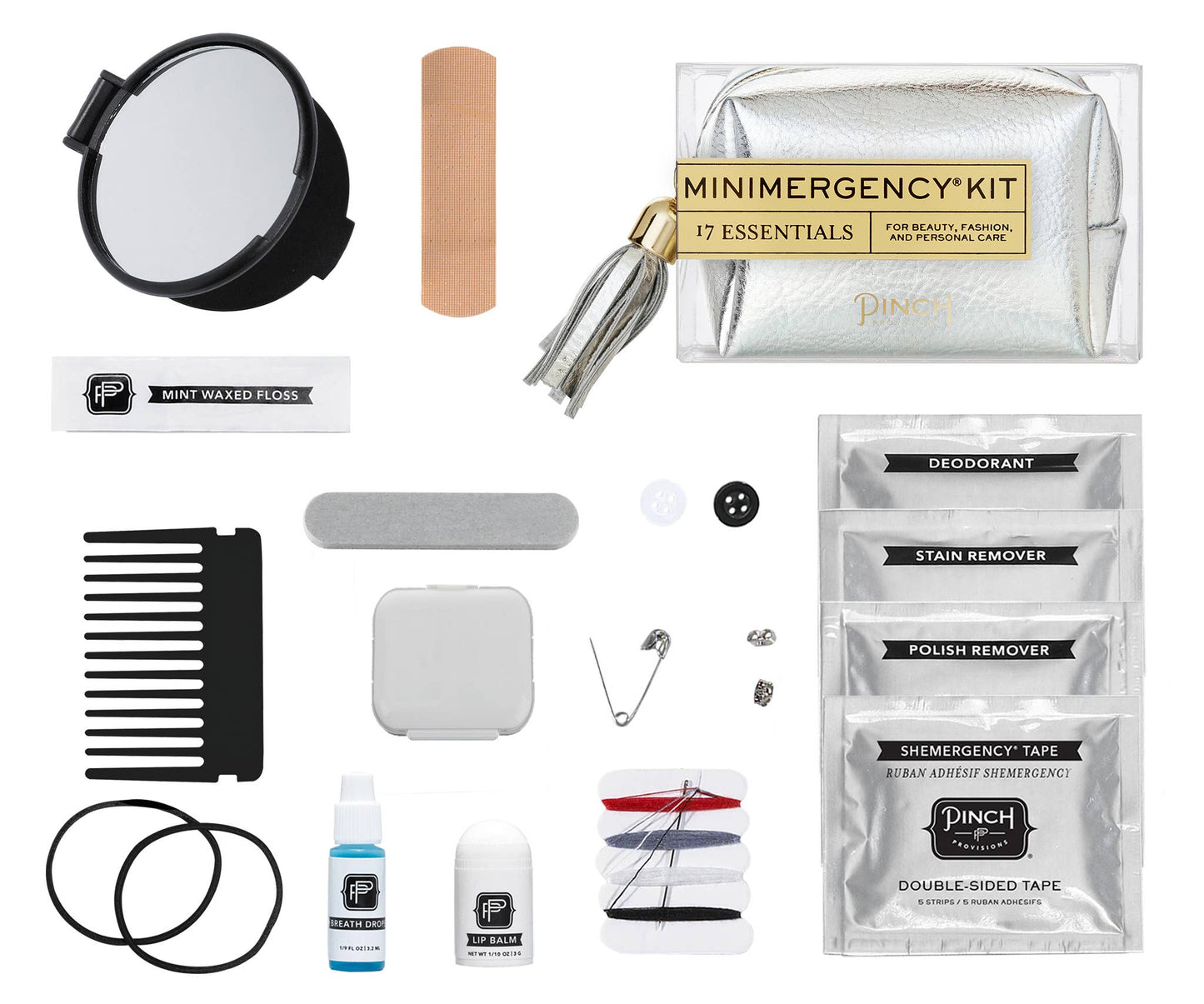 Silver Metallic Tassel Minimergency Kit