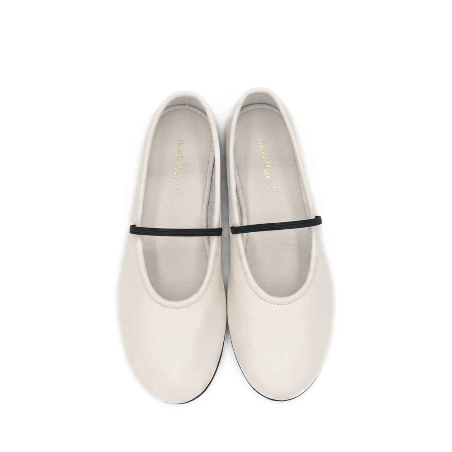 Amber White Elastic Mary Janes