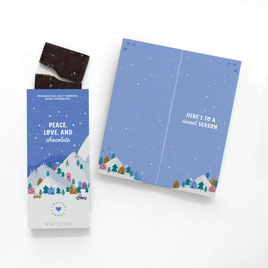 Peace, Love, Joy, and Chocolate! Christmas Greeting Card